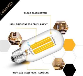 img 2 attached to 💡 OMAYKEY Dimmable LED Bulb T45X110mm Filament: Brightness control meets vintage charm