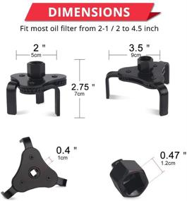 img 1 attached to JDMON Universal Adjustable Oil Filter Wrench: 2-1/2 inch to 4 inch Range, 3 Leg Claw Remover