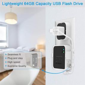 img 2 attached to 🔧 Space-Saving Mount Bracket Holder with 64GB USB Flash Drive and Wall Mount Hungry for Blink Sync Module 2, Suitable for All-New Blink Outdoor Blink Indoor Home Security Camera Sync Module with Short Cable