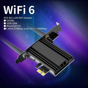 img 3 attached to 🚀 Rocketek Карта WiFi 6 PCIe, Сетевая карта 3000Mbps, Bluetooth 5.0 Intel AX200, Двухдиапазонная антенна, Windows 10 64-битная