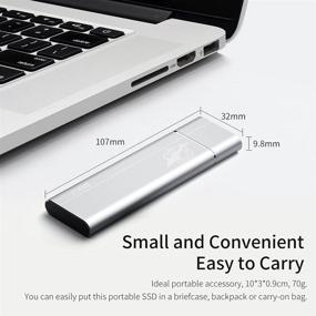 img 3 attached to 🐕 Dogfish 128GB Ngff Portable External SSD: Silver Aluminum USB 3.1 Type C Ultra-Light Mini Drive for Mac Windows Android Linux