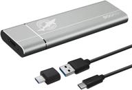 🐕 dogfish 128gb ngff portable external ssd: silver aluminum usb 3.1 type c ultra-light mini drive for mac windows android linux logo