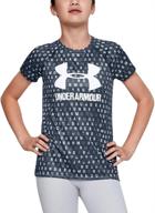 👕 купить сейчас: футболка under armour для девочек с короткими рукавами и оригинальным логотипом логотип