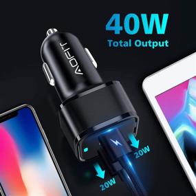 img 2 attached to 🔌 AOFIT 40W Dual PD 3.0 Car Charger with Dual USB C Ports, UL Certified Fast Charger Adapter for iPhone 12/12 Pro Max/12 mini, Compatible with iPhone 11/X/XS/XR/X/8, iPad Pro/Air 2/Mini and More