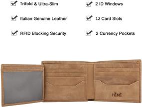 img 1 attached to 💪 Powerful Protection: Men's Genuine Leather Trifold Wallets with Blocking Technology