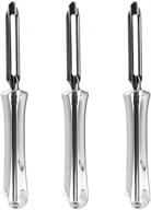 🥕 stainless steel rotary vegetable peeler set for potatoes, carrots, apples, pears - by lechay (pack of 3) logo