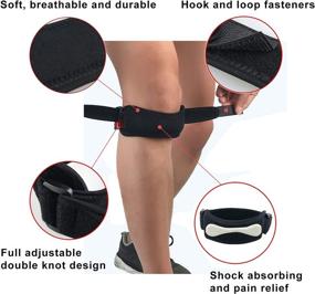 img 2 attached to 🏋️ Ultimate Knee Support: 2 Pack Knee Strap Brace for Active Sports & Activities like Running, Soccer, Basketball, Hiking, Jumpers Knee, Tennis, Tendonitis, Volleyball & Squats