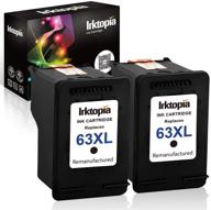 замена картриджа inktopia remanufactured для hp 63 xl 63xl | совместимо с принтерами hp officejet 5255 5258 3830 3831 3832, envy 4512 4516 4520 и deskjet 1112 2130 3633 3634 | 2 штуки черного цвета. логотип