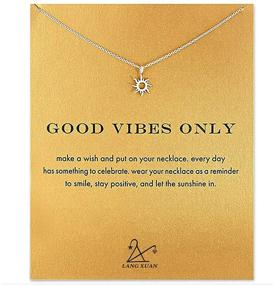 img 4 attached to LANG XUAN Compass and Friendship Pendant Necklace with Gift Card – Good Luck Elephant and Starfish Design