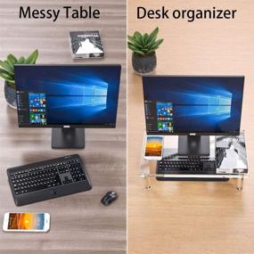 img 1 attached to 🖥️ Versatile NIUBEE Acrylic Monitor Stand: Enhance Your Desk Space with Stability and Organization