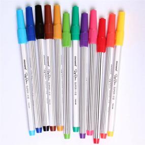 img 1 attached to Monami Felt Tip Super Marker Set for Art Drawing, Coloring, and Decorating - 12 Vibrant Colors