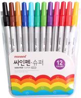 monami felt tip super marker set for art drawing, coloring, and decorating - 12 vibrant colors logo