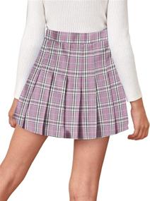 img 1 attached to 👧 Milumia Tartan Pleated Elastic Uniform Girls' Clothing: Classic Style with Comfort and Convenience