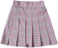 👧 milumia tartan pleated elastic uniform girls' clothing: classic style with comfort and convenience logo