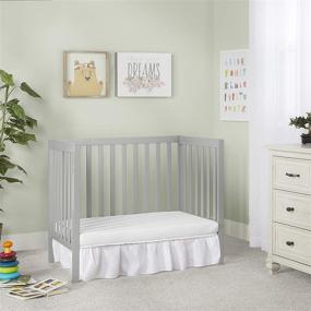 img 2 attached to 🛏️ Dream On Me Edgewood Convertible Mini Crib in Cool Grey - 4-in-1 Design, 40x25x33 Inch (1 Pack)