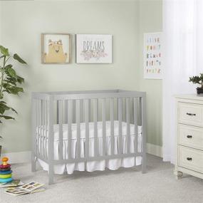 img 3 attached to 🛏️ Dream On Me Edgewood Convertible Mini Crib in Cool Grey - 4-in-1 Design, 40x25x33 Inch (1 Pack)