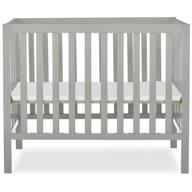 🛏️ dream on me edgewood convertible mini crib in cool grey - 4-in-1 design, 40x25x33 inch (1 pack) logo