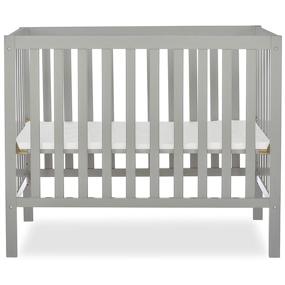 img 4 attached to 🛏️ Dream On Me Edgewood Convertible Mini Crib in Cool Grey - 4-in-1 Design, 40x25x33 Inch (1 Pack)