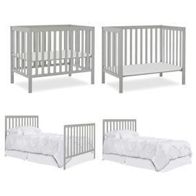 img 1 attached to 🛏️ Dream On Me Edgewood Convertible Mini Crib in Cool Grey - 4-in-1 Design, 40x25x33 Inch (1 Pack)