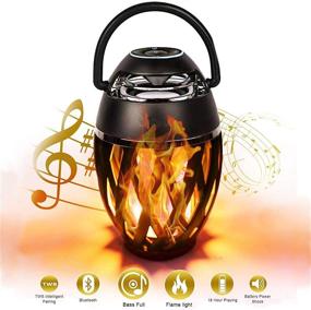 img 4 attached to 🔥 EtoBesy Bluetooth Outdoor Flame Atmosphere Speaker with Handle, LED Torch Light Wireless Portable Stereo Speakers - HD Audio, Enhanced Bass, Flickering Warm Night Lights - Ideal for Camping Parties Outside