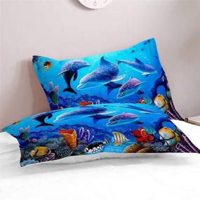 img 1 attached to MANXI Comforter Dolphin Bedding Children