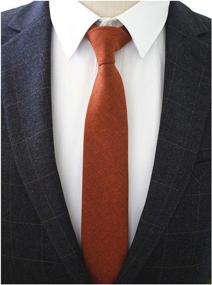 img 2 attached to JEMYGINS Orange Cashmere Cotton Necktie - Men's Accessories in Ties, Cummerbunds & Pocket Squares