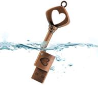 💽 aneew 16gb 2.0 pendrive vintage metal copper heart key model usb flash drive memory stick u disk thumb gift: stylish and reliable data storage solution logo