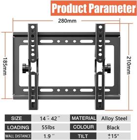 img 3 attached to 📺 Кронштейн для телевизора JXMTSPW: Универсальный кронштейн для плоских и изогнутых экранов телевизоров и мониторов от 14 до 42 дюймов, максимальная нагрузка 55 фунтов, небольшая наклон, универсальный дизайн, крепление низкого профиля на стену.