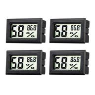🌡️ 4-pack indoor/outdoor hygrometer gauge thermometer - jedew mini digital temperature humidity meter for humidifiers, greenhouse, reptile, plant humidors - lcd monitor, fahrenheit display (℉) logo