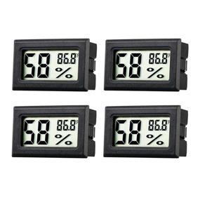 img 4 attached to 🌡️ 4-Pack Indoor/Outdoor Hygrometer Gauge Thermometer - JEDEW Mini Digital Temperature Humidity Meter for Humidifiers, Greenhouse, Reptile, Plant Humidors - LCD Monitor, Fahrenheit Display (℉)