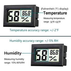 img 2 attached to 🌡️ 4-Pack Indoor/Outdoor Hygrometer Gauge Thermometer - JEDEW Mini Digital Temperature Humidity Meter for Humidifiers, Greenhouse, Reptile, Plant Humidors - LCD Monitor, Fahrenheit Display (℉)