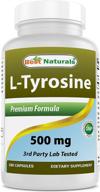 💊 top-rated best naturals l-tyrosine: boost mental alertness, energy, focus and glandular function with 500 mg capsules (180 count) logo