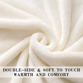 img 3 attached to 🛌 MIULEE Holiday Flannel Bed Blanket, Cozy Fuzzy Cream White Fleece 300GMS Throw Blanket for King Size Bed - 90"x108