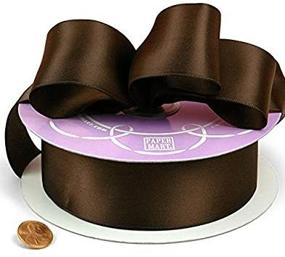 img 3 attached to Premium Brown Double Face Satin Ribbon - 2 1/2" x 25 Yards: High-Quality and Versatile Crafting Supply