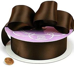 img 4 attached to Premium Brown Double Face Satin Ribbon - 2 1/2" x 25 Yards: High-Quality and Versatile Crafting Supply