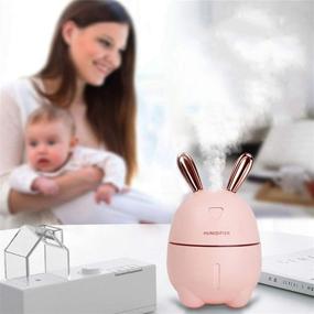 img 2 attached to 🐰 Enhance Bedroom Comfort with Cute Cool Mist Humidifier: Adjustable Spray, 300ml Water Tank, 7 Color Ambient Light & More! (Pink Rabbit)