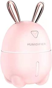 img 3 attached to 🐰 Enhance Bedroom Comfort with Cute Cool Mist Humidifier: Adjustable Spray, 300ml Water Tank, 7 Color Ambient Light & More! (Pink Rabbit)