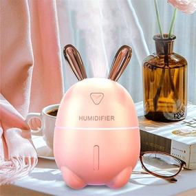 img 1 attached to 🐰 Enhance Bedroom Comfort with Cute Cool Mist Humidifier: Adjustable Spray, 300ml Water Tank, 7 Color Ambient Light & More! (Pink Rabbit)