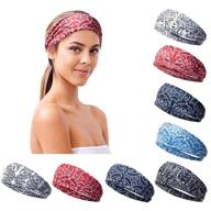 👩 women's non slip headbands - pack of 8, fashionable boho style, sweat wicking elastic hair bands for spa, yoga, sports - hair accessories for girls and women logo