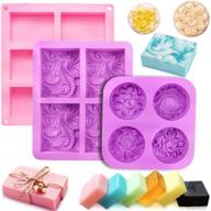 🧼 yancorp silicone soap molds 3 pack - 6 cavities, rectangle, oval, and flower shapes for soap making, handmade cake, chocolate, biscuit, pudding, jelly, ice cube tray logo
