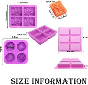 img 2 attached to 🧼 Yancorp Silicone Soap Molds 3 Pack - 6 Cavities, Rectangle, Oval, and Flower Shapes for Soap Making, Handmade Cake, Chocolate, Biscuit, Pudding, Jelly, Ice Cube Tray