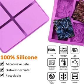 img 3 attached to 🧼 Yancorp Silicone Soap Molds 3 Pack - 6 Cavities, Rectangle, Oval, and Flower Shapes for Soap Making, Handmade Cake, Chocolate, Biscuit, Pudding, Jelly, Ice Cube Tray