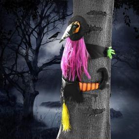 img 1 attached to 🧹 Halloween Decoration: Movpct Betty Bash Crashing Witch Into Tree