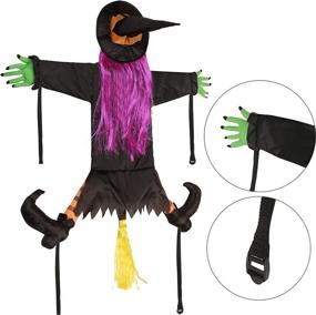 img 3 attached to 🧹 Halloween Decoration: Movpct Betty Bash Crashing Witch Into Tree