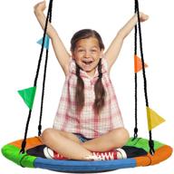 sorbus saucer swing: experience the fun of multi color rainbow sports & outdoor play! logo