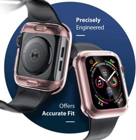 img 1 attached to Penom Чехол с защитным стеклом для Apple Watch - ультратонкий чехол RoseGold для серии 3 2 1 38 мм, полная защита TPU щит