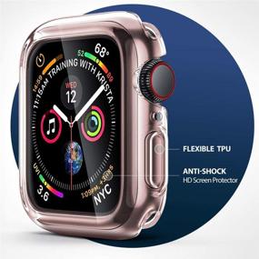 img 3 attached to Penom Чехол с защитным стеклом для Apple Watch - ультратонкий чехол RoseGold для серии 3 2 1 38 мм, полная защита TPU щит