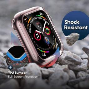 img 2 attached to Penom Чехол с защитным стеклом для Apple Watch - ультратонкий чехол RoseGold для серии 3 2 1 38 мм, полная защита TPU щит