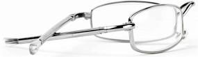 img 1 attached to 👓 Folding Titanium Alloy Reading Glasses: Sturdy, Stylish, and Lightweight (1.0X Strength) with Matching Metallic Hard Case