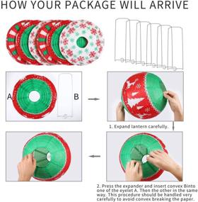 img 3 attached to Set of 6 Christmas Hanging Paper Lanterns – Red, Green & White Round Party Decoration Lamps for Christmas Party Home, Supplies & Props